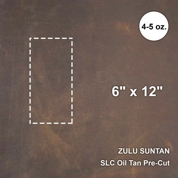 Zulu Suntan Oil Tan Pre-Cut 6"x 12" 1 Zulu Suntan Oil Tan Pre-Cut 6"x 12"