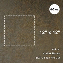 Kodiak Brown Oil Tan Pre-Cut 12"x 12" -Leather Goods Sales Shop 100 052.SLC .1