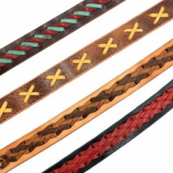 Double Hole Belt Blank - Black Buffalo -Leather Goods Sales Shop 100 204.SLC .02