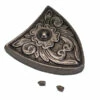 Western Floral Belt Tip - Antique Silver - 1-1/4