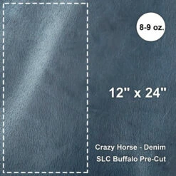 Buffalo Pre-Cut 12"x24" - Crazy Horse, Denim