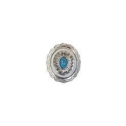 Mini Oval Concho - Nickel Plated