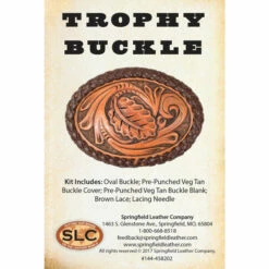 Oval Trophy Buckle Kit, Veg Tan, Brown Lace