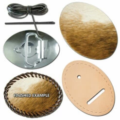 Oval Trophy Buckle Kit - Hair-On W/black Lace