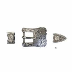 3/4" Floral Buckle Set 11 3/4" Floral Buckle Set -Leather Goods Sales Shop 34FBS.Antique20Silver.1