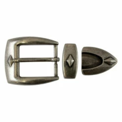 3 Piece Buckle - Antique Nickel Finish