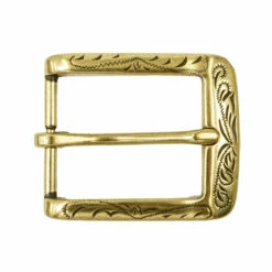 Rounded Engraved Buckle, Antique Brass - 1 1/4"