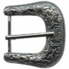 Buckle,Engraved,Np/Blk,1-1/2"