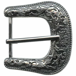 Buckle,Engraved,Np/Blk,1-1/2"