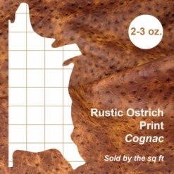 Rustic Ostrich Print - Cognac -Leather Goods Sales Shop 57 7510.SLC .3