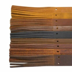 Fringed Leather Wristlet Strap - Boot Strap Brown -Leather Goods Sales Shop 579 12001.SLC .08