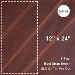 Boot Strap Brown 5-6 Oz. Oil Tan Pre-Cut 12" X 24"
