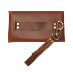 Fringed Leather Wristlet Strap - Mesquite Brown -Leather Goods Sales Shop 579 13001.SLC .08