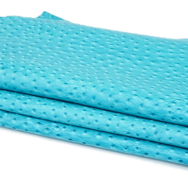 Ostrich Print On Cow Sides - Turquoise 3 Ostrich Print On Cow Sides - Turquoise - Image 3