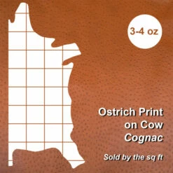 Ostrich Print On Cow Sides - Cognac 7 Ostrich Print On Cow Sides - Cognac -Leather Goods Sales Shop 62 61.SLC .4
