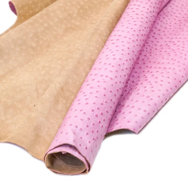 Ostrich Print On Cow Sides - Hot Pink 1 Ostrich Print On Cow Sides - Hot Pink