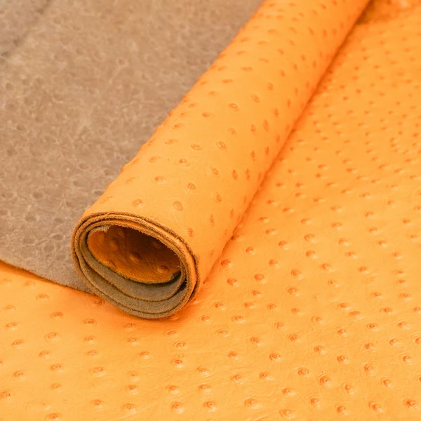 Ostrich Print On Cow Sides - Orange 1 Ostrich Print On Cow Sides - Orange