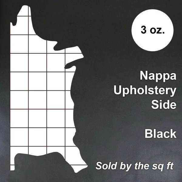 Nappa Upholstery Cowsides - Black 4 Nappa Upholstery Cowsides - Black - Image 4