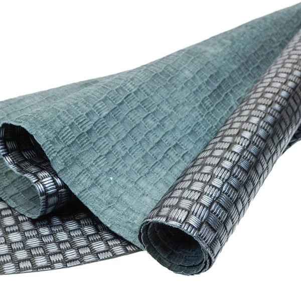 Basketweave Cowhide Pre-Cut - Gunmetal - 12" X 24" 3 Basketweave Cowhide Pre-Cut - Gunmetal - 12" X 24" - Image 3