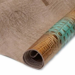 Italian Hornback Sides - Turquoise Copper -Leather Goods Sales Shop 665 1510.SLC .3