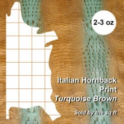 Italian Hornback Sides - Turquoise Copper -Leather Goods Sales Shop 665 1510.SLC .4
