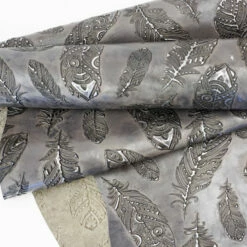 Embossed Plume Hide - Pewter