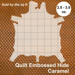 Embossed Quilt Hide - Caramel -Leather Goods Sales Shop 665 2200.SLC .3