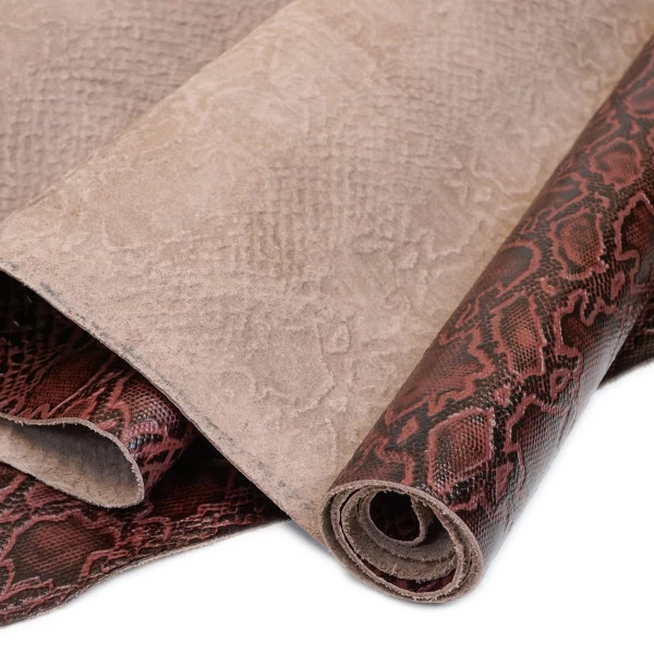 Embossed Python Hide - Garnet 2 Embossed Python Hide - Garnet - Image 2