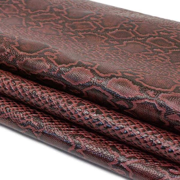 Embossed Python Hide - Garnet 3 Embossed Python Hide - Garnet - Image 3