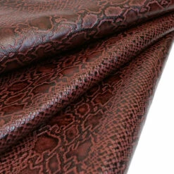 Pre-Cut, Embossed Python, Garnet - 12"x24". -Leather Goods Sales Shop 665 30512.SLC .3