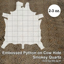 Embossed Python Hide - Smokey Quartz 7 Embossed Python Hide - Smokey Quartz -Leather Goods Sales Shop 665 3052.SLC .4
