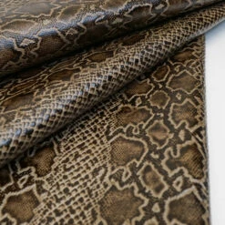 Pre-Cut, Embossed Python, Smokey Quartz - 12"x12". -Leather Goods Sales Shop 665 30521.SLC .3