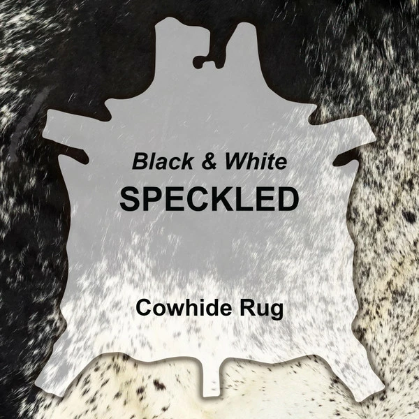 Black & White Speckled Cowhide Rugs 5 Black & White Speckled Cowhide Rugs - Image 5