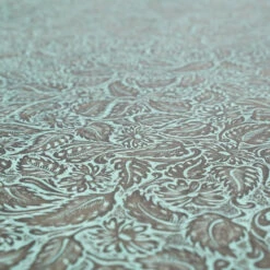 Daisy Floral Embossed Cow 33 Daisy Floral Embossed Cow -Leather Goods Sales Shop DFL.Turquoise20Brown.04