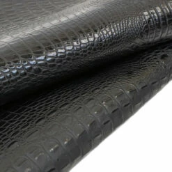 Embossed Gator On Cow -Leather Goods Sales Shop EGOC.Black .01