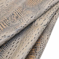 Embossed Gator On Cow -Leather Goods Sales Shop EGOC.Taupe .01