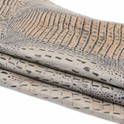 Embossed Gator On Cow -Leather Goods Sales Shop EGOC.Taupe .02