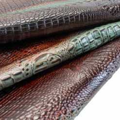Embossed Gator On Cow -Leather Goods Sales Shop EGOC.Turquoise20Brown.01