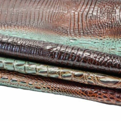 Embossed Gator On Cow -Leather Goods Sales Shop EGOC.Turquoise20Brown.02