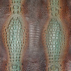 Embossed Gator On Cow -Leather Goods Sales Shop EGOC.Turquoise20Brown.04