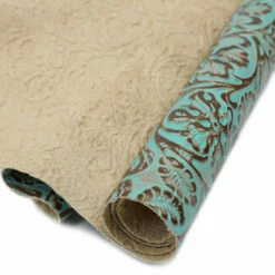 Heirloom Floral Sides 20 Heirloom Floral Sides -Leather Goods Sales Shop HLFS.Turquoise20Brown.03