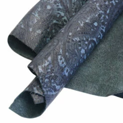 Paisley Embossed Cow -Leather Goods Sales Shop KSMR.Midnight20Nile.01