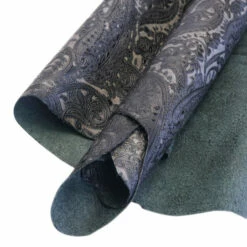 Paisley Embossed Cow -Leather Goods Sales Shop KSMR.Obsidian20Ash.01