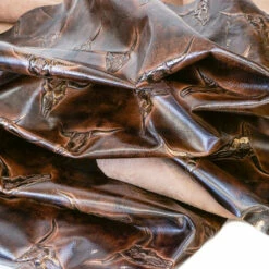 Longhorn Embossed Cow -Leather Goods Sales Shop LHEC.Brown20and20Bronze.Large .02