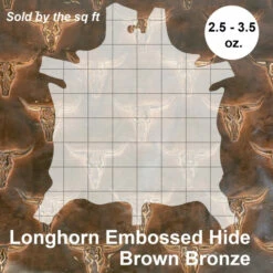 Longhorn Embossed Cow -Leather Goods Sales Shop LHEC.Brown20and20Bronze.Large .03