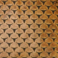 Longhorn Embossed Cow -Leather Goods Sales Shop LHEC.Sepia .Small .03