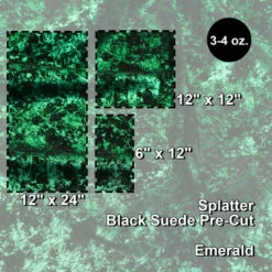 Pre-Cut, Splatter In Emerald On Black