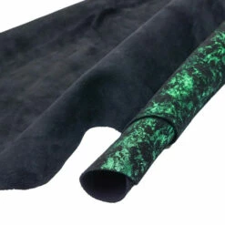 Pre-Cut, Splatter In Emerald On Black -Leather Goods Sales Shop PCPE.SLC .3