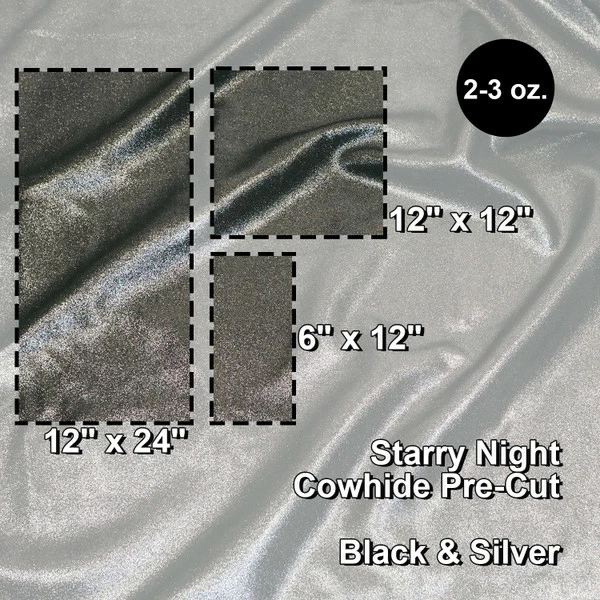 Starry Night Suede - Black & Silver Pre-Cuts 1 Starry Night Suede - Black & Silver Pre-Cuts