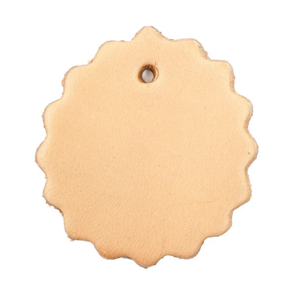Leather Shape - Scallop Concho W/ Hole 1 Leather Shape - Scallop Concho W/ Hole